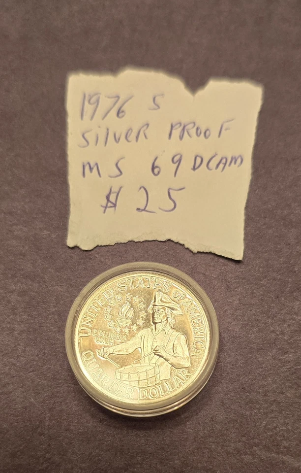 Cuarto Washington 1976 S MS DCAM sin circular alta calidad prueba plata Foto 2 de 2