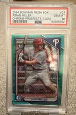 2024 Bowman - Chrome Prospects Aidan Miller #BCP-27 Aqua Mojo Refractor /125...