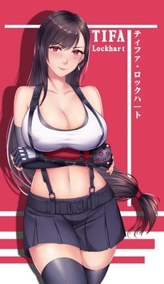 Final Fantasy 7 Tifa Lockhart full artwork waifu anime print #216