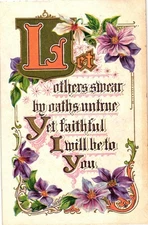 Motto Series No 2 Initial L Floral Clematis Flowers Poem Verse Sent Roseville NJ
