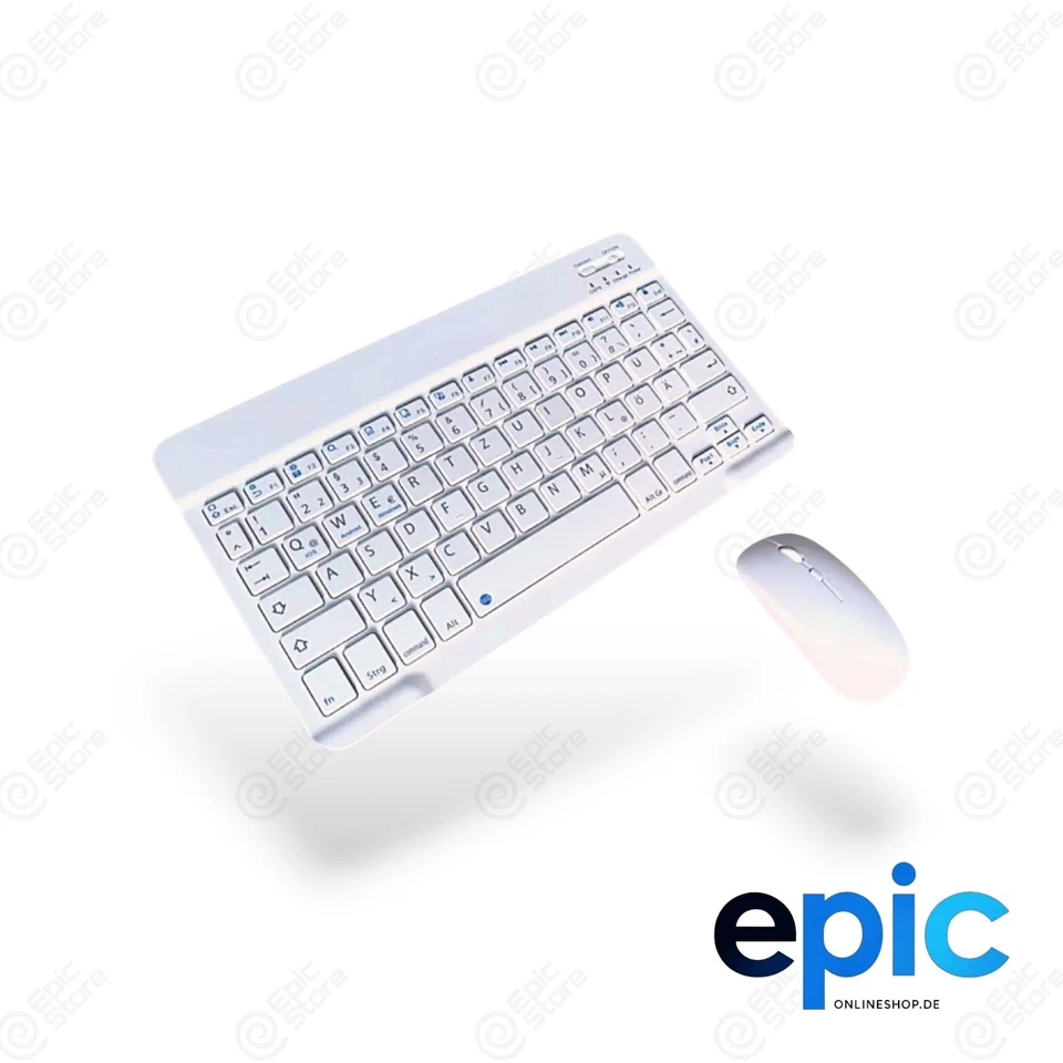 Kabellose Mini Bluetooth Tastatur mit Maus im SET German Layout QWERTZ - Bild 2 von 4