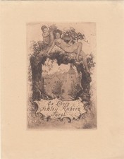 Exlibris Bookplate Radierung Horatio Gaigher 1870-1938 Akt Schloss Rubein Tirol