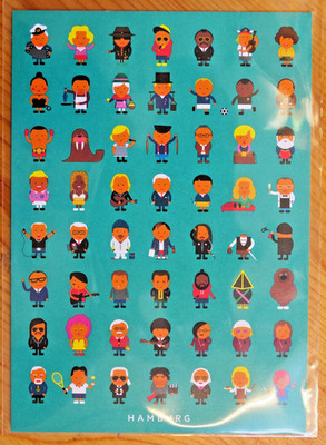 Postkarte Hamburger Prominenz_Udo Lindenberg Walross Antje Karl Lagerfeld_neuw._