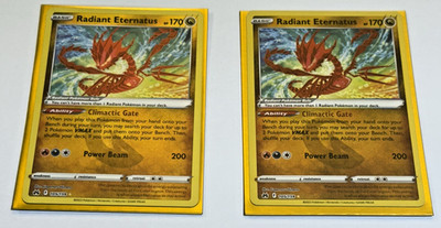 Pokemon 2 Card REVERSE HOLO Lot - Radiant Eternatus - Crown Zenith 2023