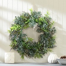 45cm Hanging Artificial Gypsophila Flower Wreath Front Door Garland Decor
