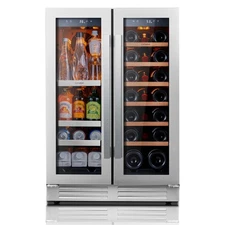 Ca'lefort 24" Dual-zone Wine/beverage Fridge Holds 60 Cans/20 Bottles Free Ship