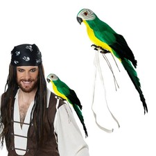 25CM Green Artificial Foam Feather Parrot Macaw Pirate Shoulder Garden Decor