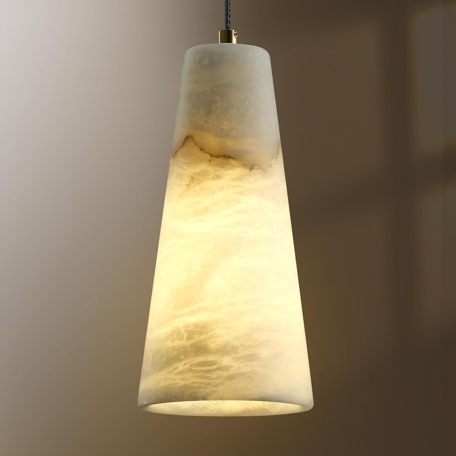 Alabaster Pendant Light Kitchen/Bath/BR 1 Pack, Natrual Marble White Pendant