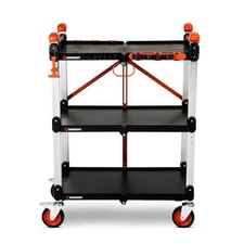 Crescent SITERUNNER 3 Shelf Folding Jobsite Cart: CREF3SCBL