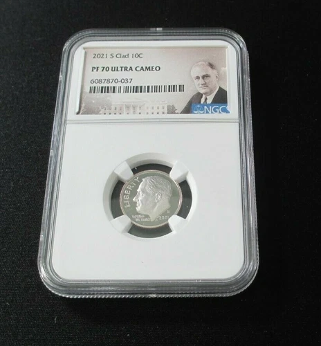 2021-S NGC PF70 ULTRA CAMEO ROOSEVELT CLAD DIME PROOF NGC CERTIFIED #6087870-037