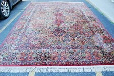 ANTIQUE EARLY KARASTAN KIRMAN MULTI_COLOR PANEL PATTERN#717 RUG CARPET 8.8 X 12