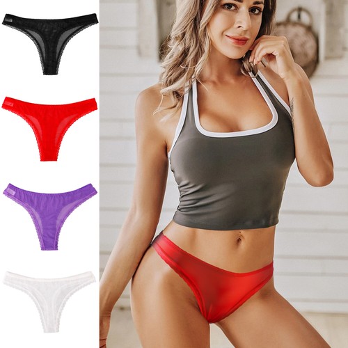 Women's Sexy Mesh Sheer Thong Ultra-thin Panties See-through Lingerie Panties - Picture 38 of 60