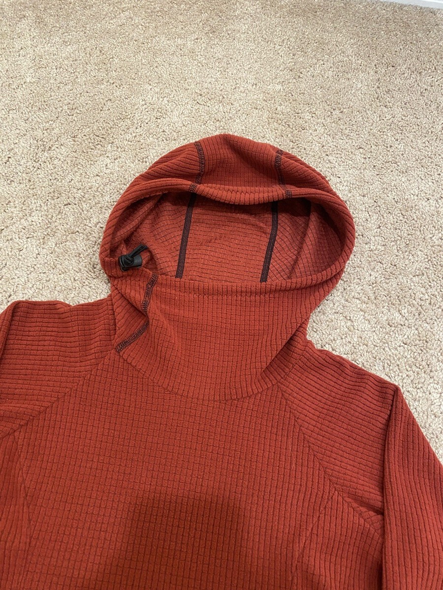 Melanzana Women's Micro Grid Hoodie Dress In Canyon Red Size XS