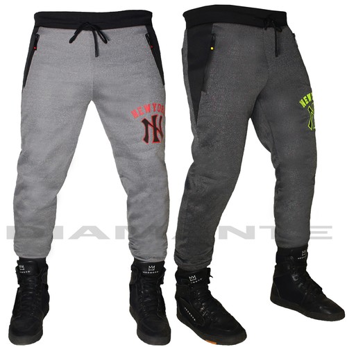 Pantaloni Tuta Uomo Cotone Elasticizzati Sportivi Fitness Palestra New York  7237 | eBay