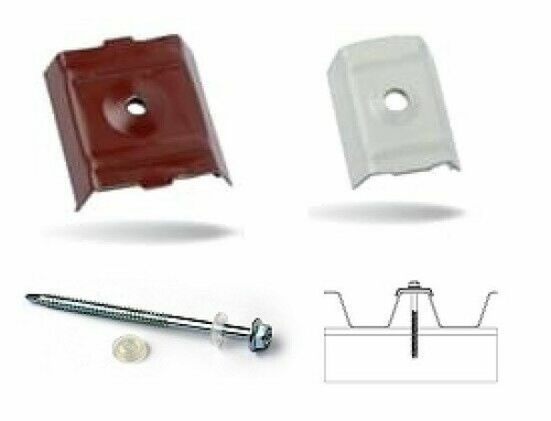 100 VITI PER TETTO 3" E RONDELLE TAPPO CINGHIA TRASPARENTE PER - Foto 9