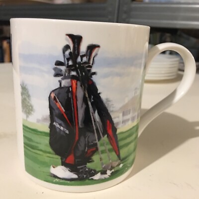 Fine China Kaffeebecher Mug Golf Golfer Worcester UK RARE
