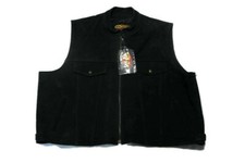 6TH GEAR MEN'S BLACK NUBUCK LEATHER VEST SIZE 6XL