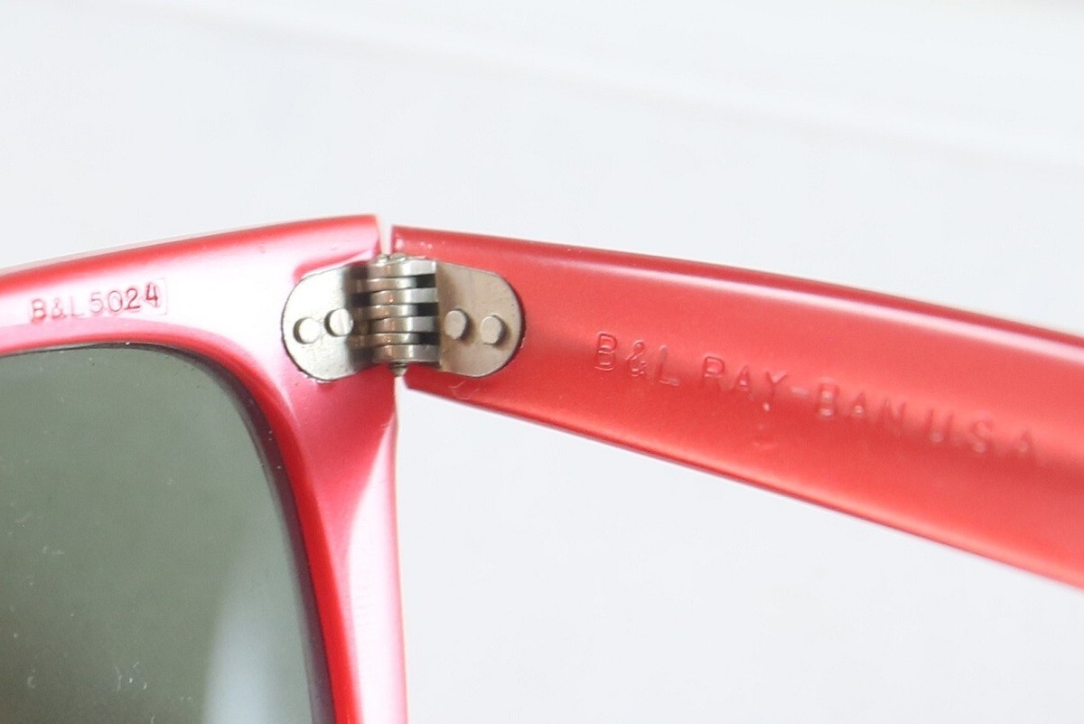 VINTAGE USED RAY BAN WAYFARER RED SUNGLASSES | eBay