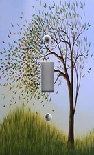 Light Switch Plate  Outlet Covers CONTEMPORARY TREE LEAVES BLOWING IN WIND COLOR