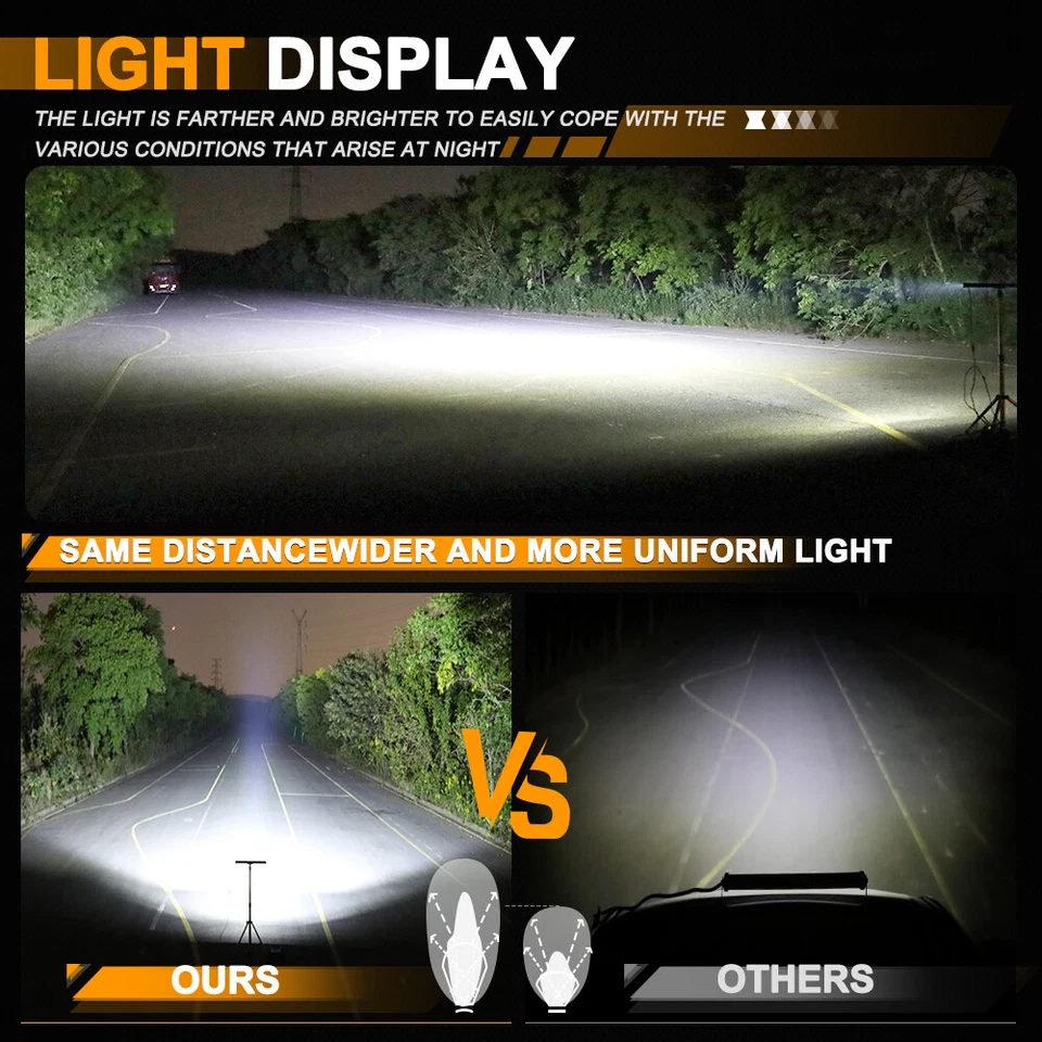 Barra de luz LED curva de techo de 50" + lámpara de vainas antiniebla de 3" para Can-Am Maverick Max 1000R UTV Foto 2 de 4