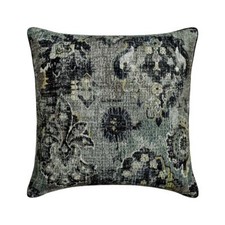 Grey Velvet Damask  Textured Throw Pillow Cover - Lilah