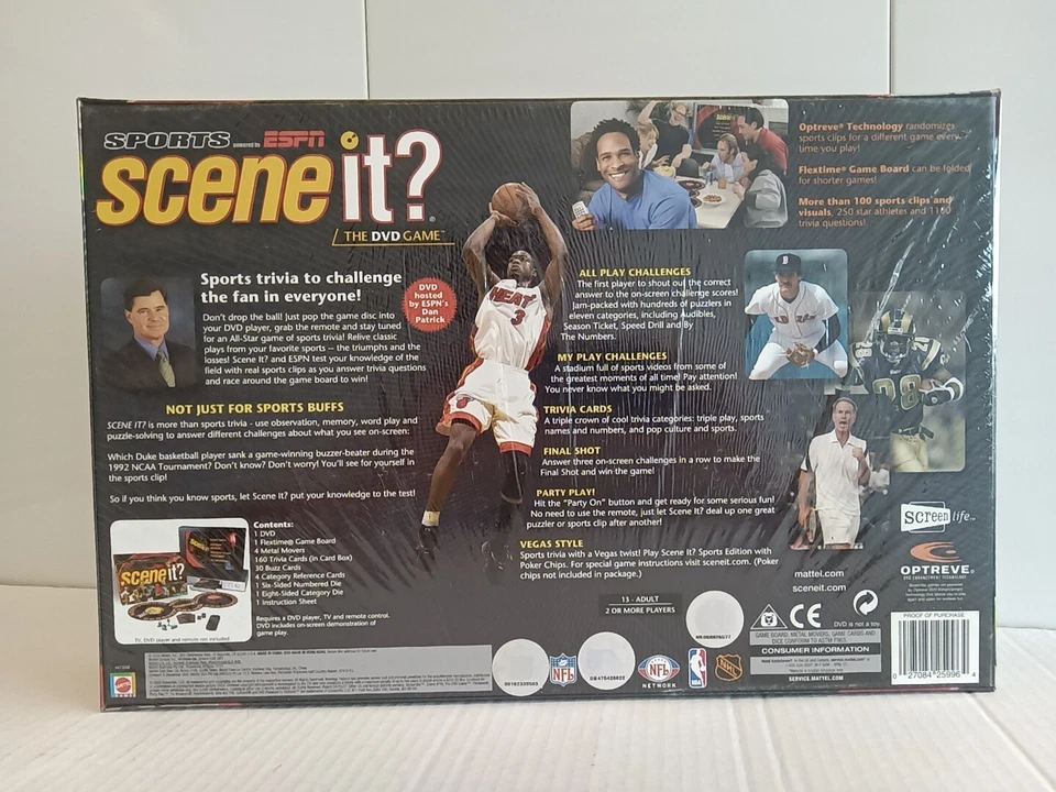 Mattel Scene It? Powered By ESPN Family Party DVD Game Sports Video Clips Trivia - Image 2 of 4