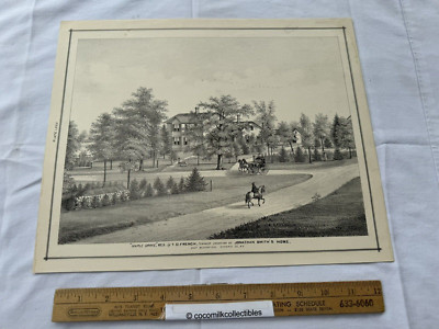 Vintage Illustration Art Print Maple Grove T D French Home East Bloomfield NY