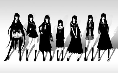 Anime girls monochrome anime nurarihyon no mago ayatsuji playmat gaming mat