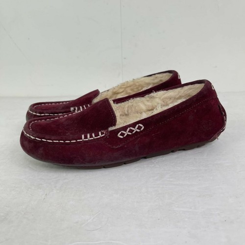 Ansley Red Burgundy Suede Slippers 