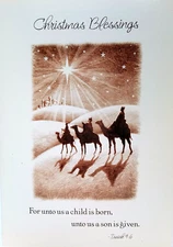 Art Greeting Card Christmas Scripture Faith Inspirational  Three Wise Men Star
