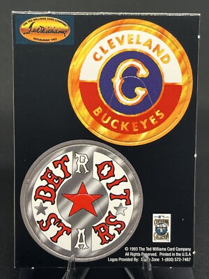 1993 TWCC POGS Cleveland Buckeyes & Detroit Stars Negro League Team Logos Card