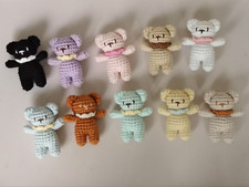 Cute crochet bear keychain charm pendant for purse, bag, bookbag, kids