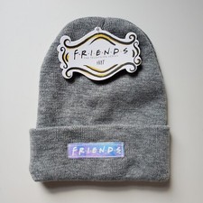 FRIENDS Beanie Winter Hat Skull Ski Cap Gray Stretch TV Show Series Culturefly