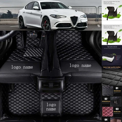 For Alfa Romeo Giulia Stelvio Car Floor Mats Handmade Custom Waterproof Carpets - Imagen 10 de 37