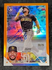 2023 Topps Chrome ORANGE REFRACTOR ROOKIE AUTO Luis Liberato 20/25