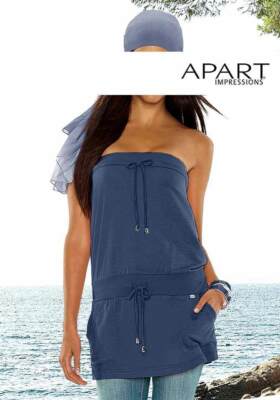 NEU - APART - GR. 40 - Top blau Bandeau Tailleneinsatz sportlich luxuriös