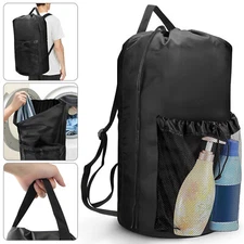 Large Laundry Backpack Bag, Heavy Duty Dirty Clothes Hamper Drawstring Closure