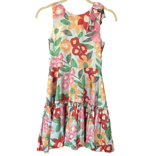 Zoe Ltd Girls Sleeveless Floral Dress, Multi Color , Size 14 Polyester NWT