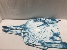 K433 CALVIN KLEIN Pullover Hoodie Sweatshirt Blue Tie Dye Size Small
