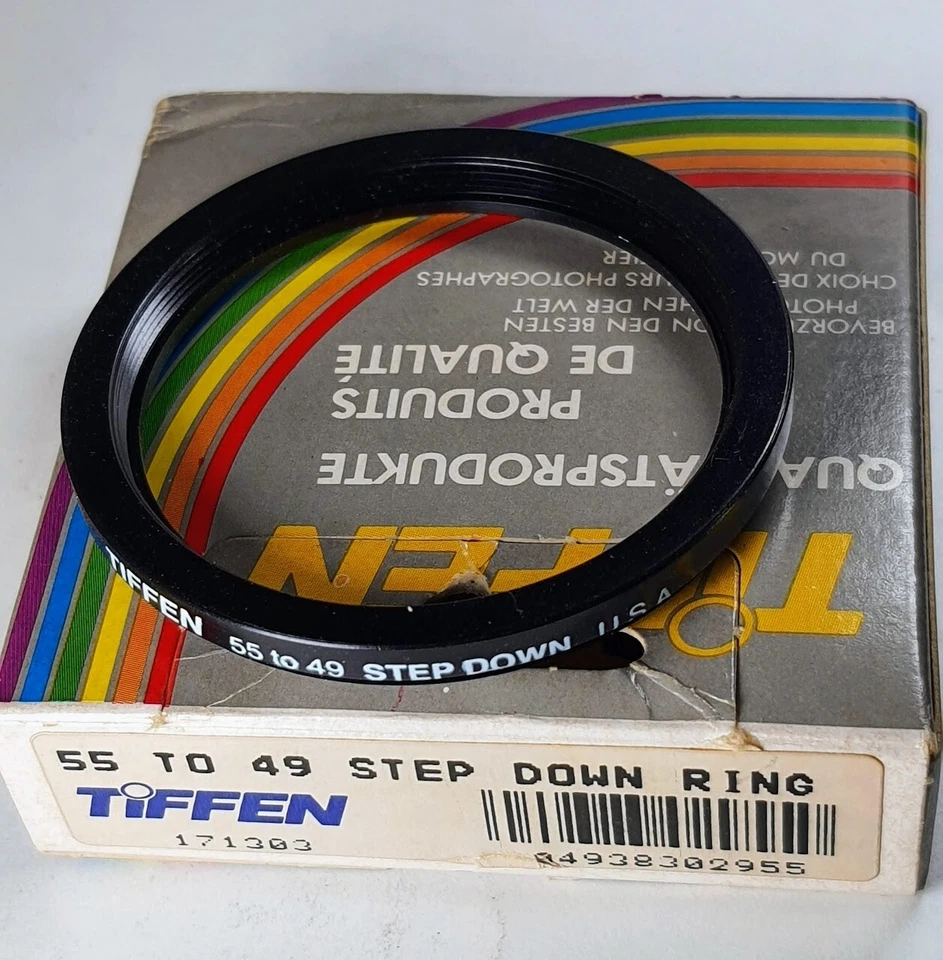 Tiffen 55-49mm Step-Down Lens Filter Converter Adapter Ring 55mm-49mm E55-E49 US - Image 3 of 4