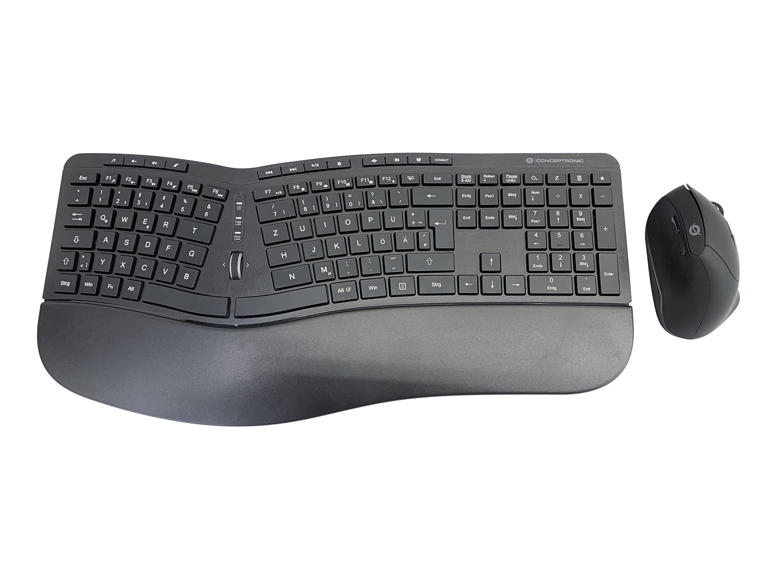 Conceptronic ORAZIO02DE Ergo Wireless Ergonomic Keyboard and Vertical Mouse Set