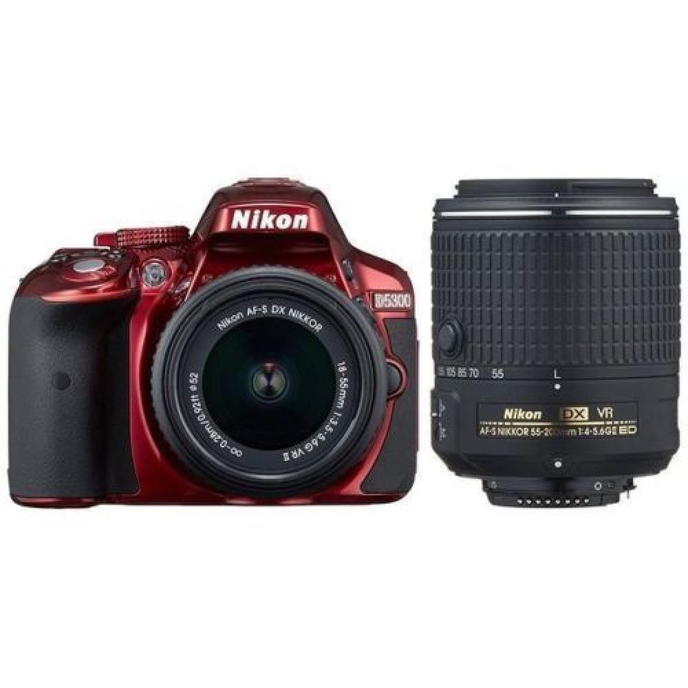 USED Nikon D5300 with 18-55mm VR and 55-200mm VR II Red USED Nikon D5300 with 18-55mm VR and 55-200mm VR II Red