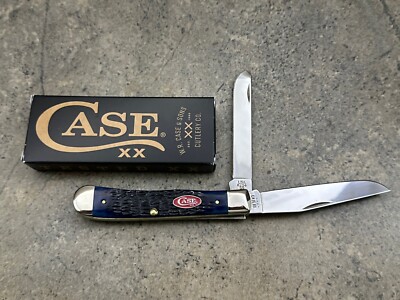 Case Rogers Jig Navy Blue Bone Trapper 07051 Clip & Spey Blades