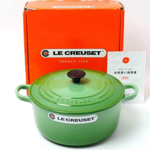 Le Creuset Signature Cocotte ronde 22 cm Rosemary green with outer box UNSUED - Picture 9 of 24
