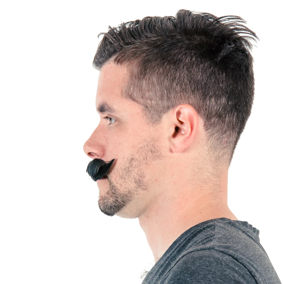 Adult Deluxe Handlebar Mustache Halloween Cosplay Costume Accessory - Image 3 of 3