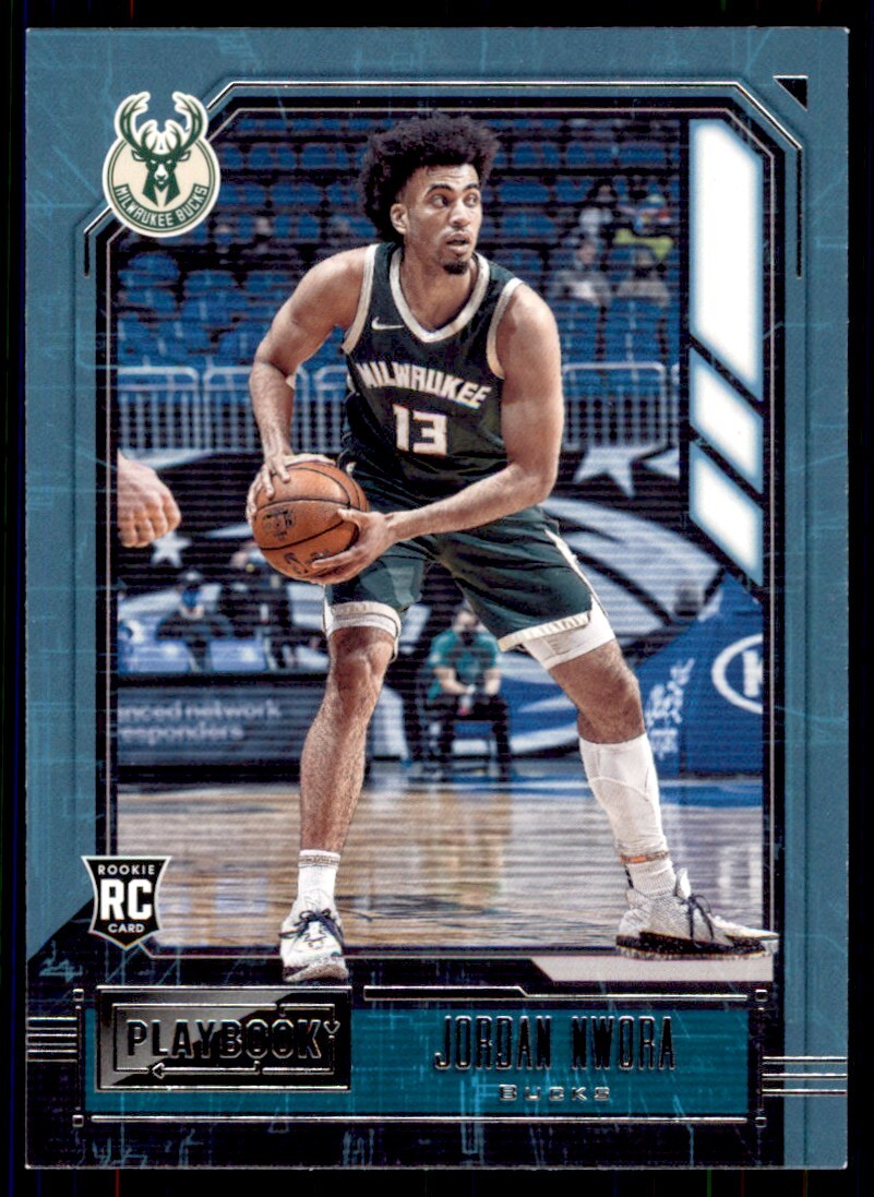 Jordan Nwora 2020-21 Panini Chronicles Rookie Playbook Card #170 Milwaukee  Bucks