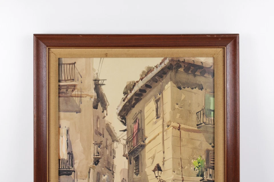 Antigua acuarela casco antiguo España de Ricardo Sacristán Arrieta Foto 4 de 4
