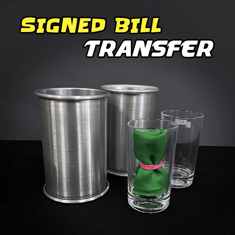 Signed Bill Transfer Magic Tricks with Coin Card Vanish Illusions Gimmicks for Fun and Entertainment