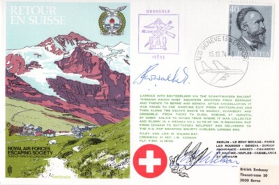 RAF Escaping Society FDC signiert von Ausweichenden abgeschossen während RAF-Razzia auf Berlin