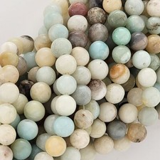 Amazonite Beads 8mm Mixed Color Natural Smooth Round Gemstone Beads Amazonstone